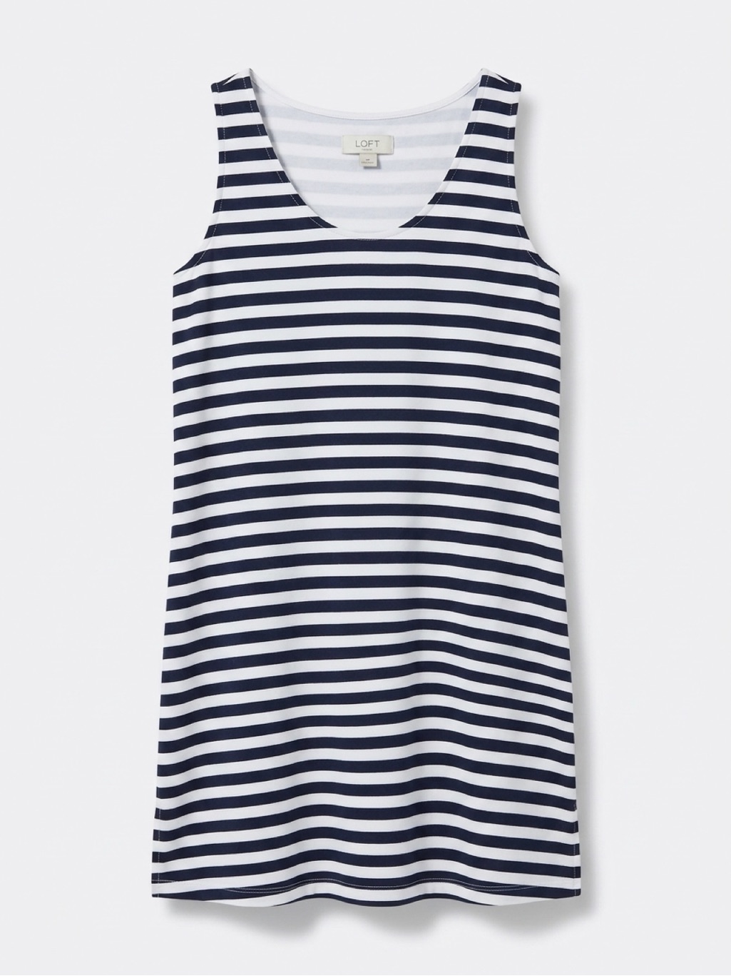 Loft Navy And White Striped Sleeveless Mini Dress